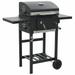 Suzicca Charcoal-Fueled BBQ Grill with Bottom Shelf Black