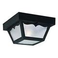 Westinghouse Westinghouse Lighting 6682200 Traditional One-Light Outdoor Flush-Mount Fixture Black Finish on Polypropylene Frosted Glass Panels