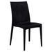 LeisureMod Weave Mace Indoor Outdoor Dining Chair in Black Set of 4