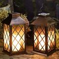 Take Me Bronze Plastic Solar Lantern Outdoor Garden Hanging Lantern Waterproof LED Flickering Flameless Candle Mission Lights for Table Outdoor Party 2Pcs