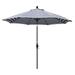 California Umbrella Sun Master Series 9 Ft Octagonal Aluminum Collar Tilt Patio Umbrella W/ Crank Lift & Fiberglass Ribs - Matted Black Frame / Olefin Navy White Cabana Stripe Canopy