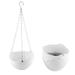 Unique Bargains White Plastic Hanging Flower Pot Plant Planter Basket Home Garden Decor 5pcs