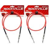 2 Rockville RCGT3.0R 3 1/4 TS to 1/4 TS Guitar/Instrument Cable