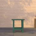 Merrick Lane Poly Resin Indoor/Outdoor All-Weather Adirondack Side Table in Green