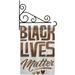 Black Lives Matter Flag - Love BLM Inspirational Support Impressions Decorative Vertical 13 x 18.5 Double Sided Garden Flag Set Metal Fansy Wall Bracket Hardware