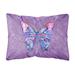 Carolines Treasures 8860PW1216 Butterfly on Purple Canvas Fabric Decorative Pillow 12H x16W multicolor