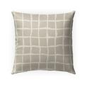 Grid Iron Beige Outdoor Pillow by Kavka Designs