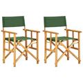 Carevas Director s Chairs 2 pcs Solid Acacia Wood Green