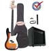 Electric Bass Guitar Pack with 20 Watts Amplifier Gig Bag Strap and Cable Sunburst