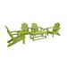 7-Piece Poly Adirondack Conversation Set Coffee Table Side Table for Outdoor Patio Garden Lime