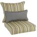 Humble and Haute Oakley Sunbrella Striped Indoor/ Outdoor Corded Pillow and Chair Cushion Set