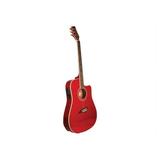 Kona K2TRD - Guitar - acoustic-electric - dreadnought cutaway - top: laminated spruce - back: nato - transparent red