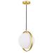 CWI Lighting Da Vinci 1 Light Contemporary Metal Mini Pendant in Brass