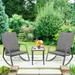 Costway 3PCS Patio Rattan Rocking Chair Table Furniture Set Yard Cushion Gray