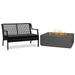 Home Square 2 Piece Set with Small Propane Fire Table & Aluminum Patio Loveseat