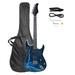 Fithood Lightning Style Electric Guitar with Power Cord/Strap/Bag/Plectrums Black & White