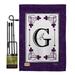 Classic G Initial Garden Flag Set Simply Beauty 13 X18.5 Double-Sided Yard Banner