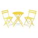 Melia 3 Piece Patio Bistro Portable Furniture Set â€“ 2 Relaxing Sitting Chairs With a Solid Deck Table - Yellow