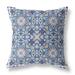 HomeRoots 414763 28 in. Blue & Pink Paisley Indoor & Outdoor Throw Pillow Blue Pink & White