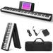 Eastar EP-10 Beginner Foldable Digital Piano 88 Key Full Size Semi Weighted Keyboard Bluetooth Portable Electric Piano with Piano Bag