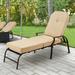 YODOLLA Adjustable Patio Lounge Chair with Thick Cushion Outdoor Chaise Lounge Recliner Beige