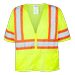 Ironwear 1293 Class 3 Polyester Mesh Safety Vest w/ Zipper & 6 Pockets