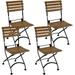 Sunnydaze European Chestnut Wooden Folding Bistro Side Chair - Set of 2