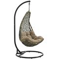 Modern Contemporary Urban Design Outdoor Patio Balcony Swing Chair Black Rattan