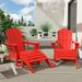 Polytrends Laguna All Weather Poly Outdoor Patio Adirondack Chair Conversation Set - (4-Piece) Red