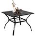 SOLAURA 37 Outdoor Patio Square Metal Dining Table with 1.57 Umbrella Hole for 4-Person Black