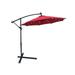 Outdoor Umbrella DFITO 10 Ft Patio Backyard Umbrella with Solar Lights Heavy-Duty Outdoor Patio Umbrella with Cross Stand Weather-Resistant Umbrella for Patio Outside Backyard Taupe Red DJ219
