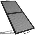 VEVOR Fire Pit Grill Grate Foldable Rectangle Cooking Grate Heavy Duty X-Marks Campfire BBQ Grill with Portable Handle & Support Wire for Outdoor Campfire Party & Gathering 36 x 15 inch Black
