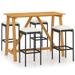 vidaXL Patio Bar Set Bar Table and Stools Patio Furniture Set with Cushions