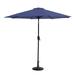 WestinTrends Paolo 9 Ft Patio Umbrella with Base Included Market Table Umbrella with with 30 Pound Solid Decorative Round Concrete Base Navy Blue