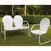 Crosley Griffith 2 Piece Metal Patio Sofa Set in White