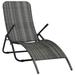 Carevas Folding Sun Lounger Poly Rattan Gray