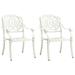 Patio Chairs 2 pcs Cast Aluminum White