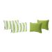 GDF Studio Coronado Outdoor Water Resistant Rectangular Throw Pillows Set of 4 Green Solid and Green and White Striped