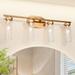 LNC Modern Gold 4-Light Bathroom Vanity Light with Clear Glass L 28 x W 5.5 x H 9.8