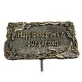 Oakland Living 5166-AB - Garden Marker - Happiness Grows In Our Garden - Antique Bronze