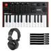 Akai Professional MPK Mini Play MK3 Standalone Mini Keyboard with Performance DJ Headphones Package