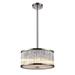 Braxton 3-Light Pendant in Polished Nickel with Ribbed Glass