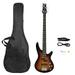 GIB Electric Bass Guitar Full Size 4 String Bass with Bag Strap Tools Sunset Color