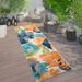 Palm Floral Leaves Indoor/Outdoor Multi 2 x7 Runner Rug