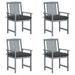 vidaXL Patio Chairs Outdoor Dining Chair with Cushions Gray Solid Wood Acacia