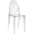 Modway Casper 19 Modern Plastic Dining Side Chair in Clear Finish