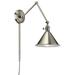 1 Light Steel Plug-in Swing Arm Wall Sconce with Metal Shade-9.75 inches H By 8 inches W-Classic Pewter Finish Bailey Street Home 147-Bel-4784724