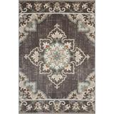 Laddha Home Designs 7.75 x 9.75 Brown and Green Rustic Medallion Rectangular Outdoor Area Throw