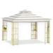 Garden Winds Replacement Canopy Top Cover for the S-J-109 Double Tier Gazebo -Standard 350 - Cabana Beige