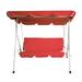 Northlight 3-Seater Outdoor Patio Swing with Adjustable Canopy - Red